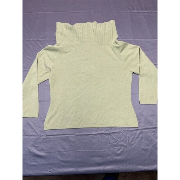 nordsrtom encore off the shoulder sweater size 2x heathered lime 100% cashmere - Picture 11 of 16
